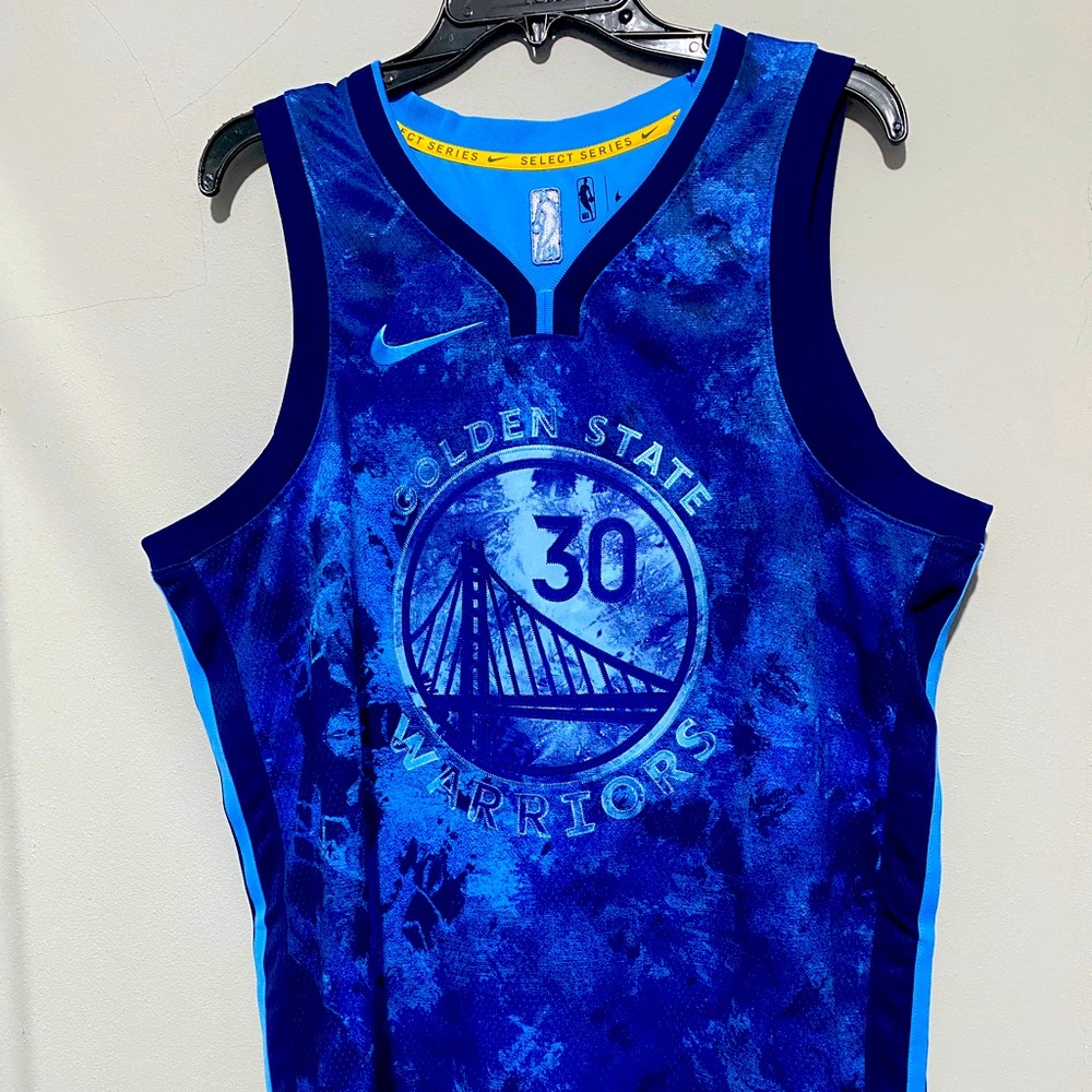 Nike Men's Golden State Warriors Blue Steph Curry #30 Dri-FIT Swingman Sz Large